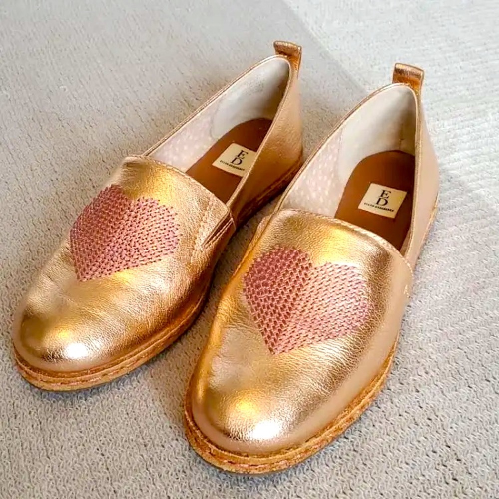 Ellen DeGeneres Ed Ellen DeGeneres Rose Gold Embroidered Heart Loafers
